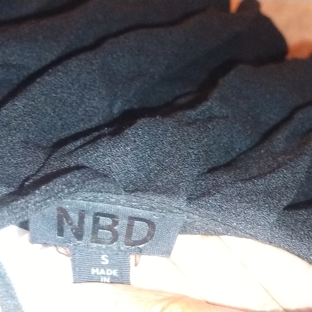 NBD Black Halter Mini Dress with Deep V - Picture 2 of 3